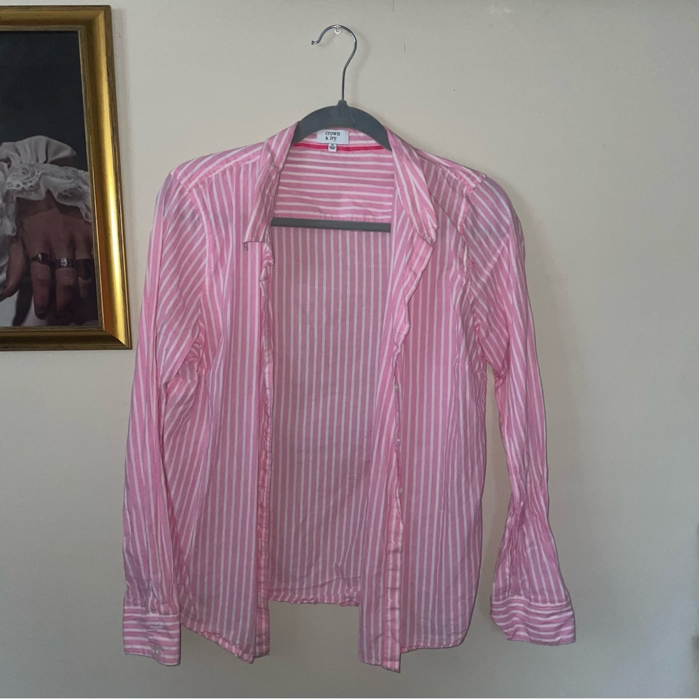 Pink and White Button Down
